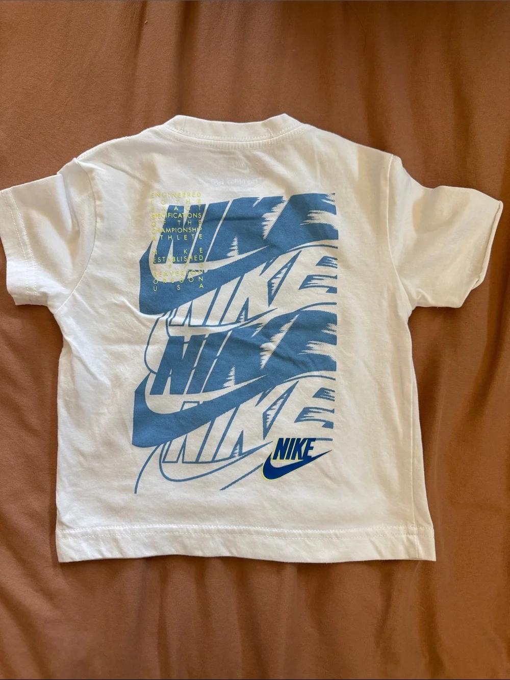 Nike Kids Tee & Shorts Set - White & Aqua with Navy Swoosh - Picture 5 of 5